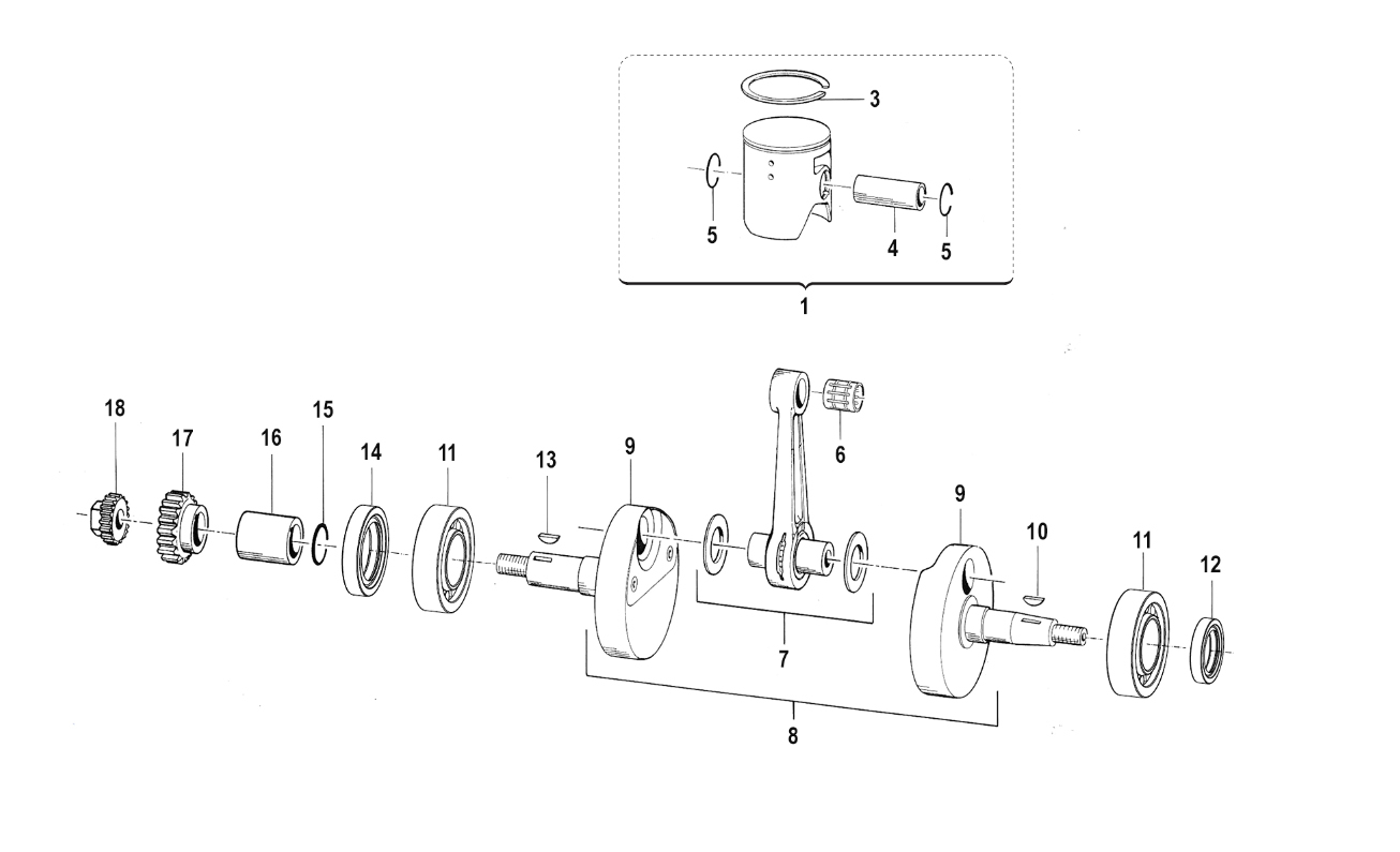 2T 300 MX DE 2008 A 2014 - MOTOR - CIGÜEÑAL-PISTÓN